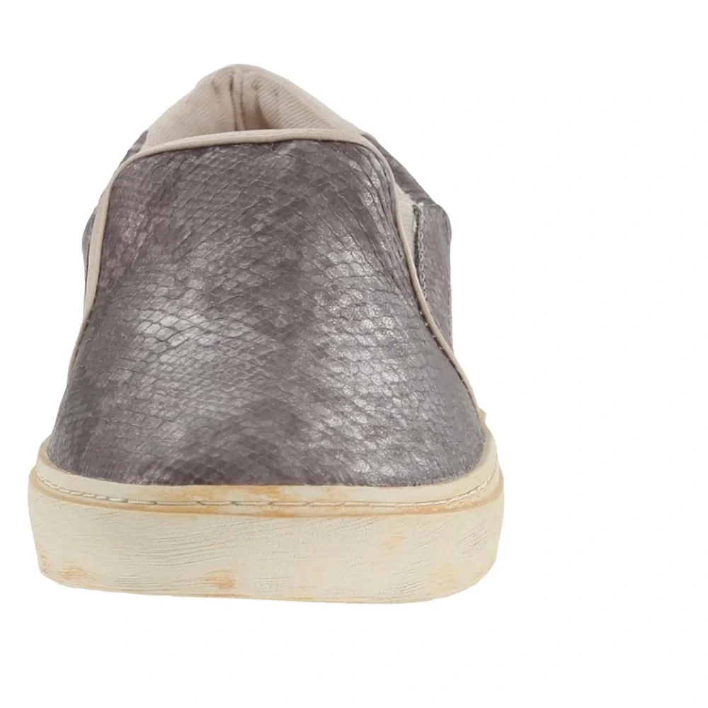 Miz Mooz Serapina metallic snake print slip on fashion sneakers size 8.5